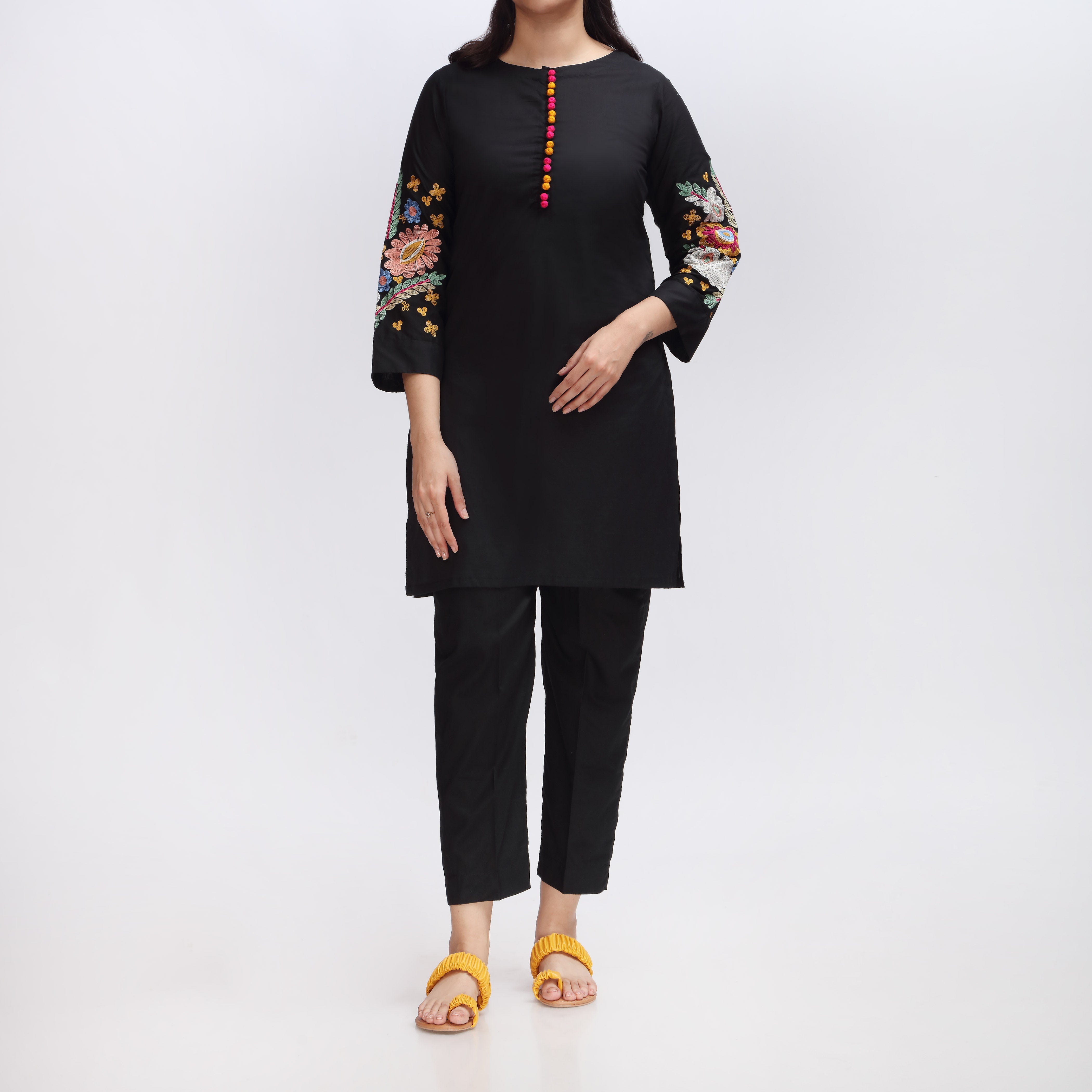 1PC- Embroidered Cambric Shirt PS3391