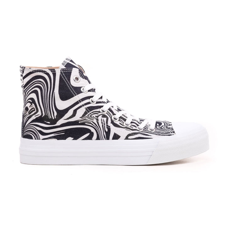 Black Printed High Ankle Sneaker AT7193