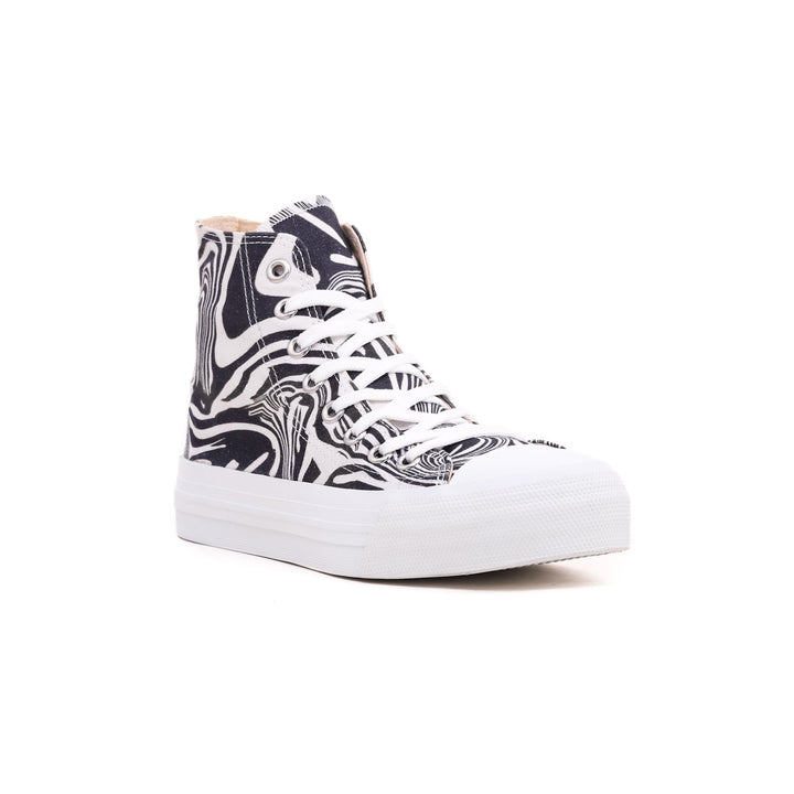 Black Printed High Ankle Sneaker AT7193