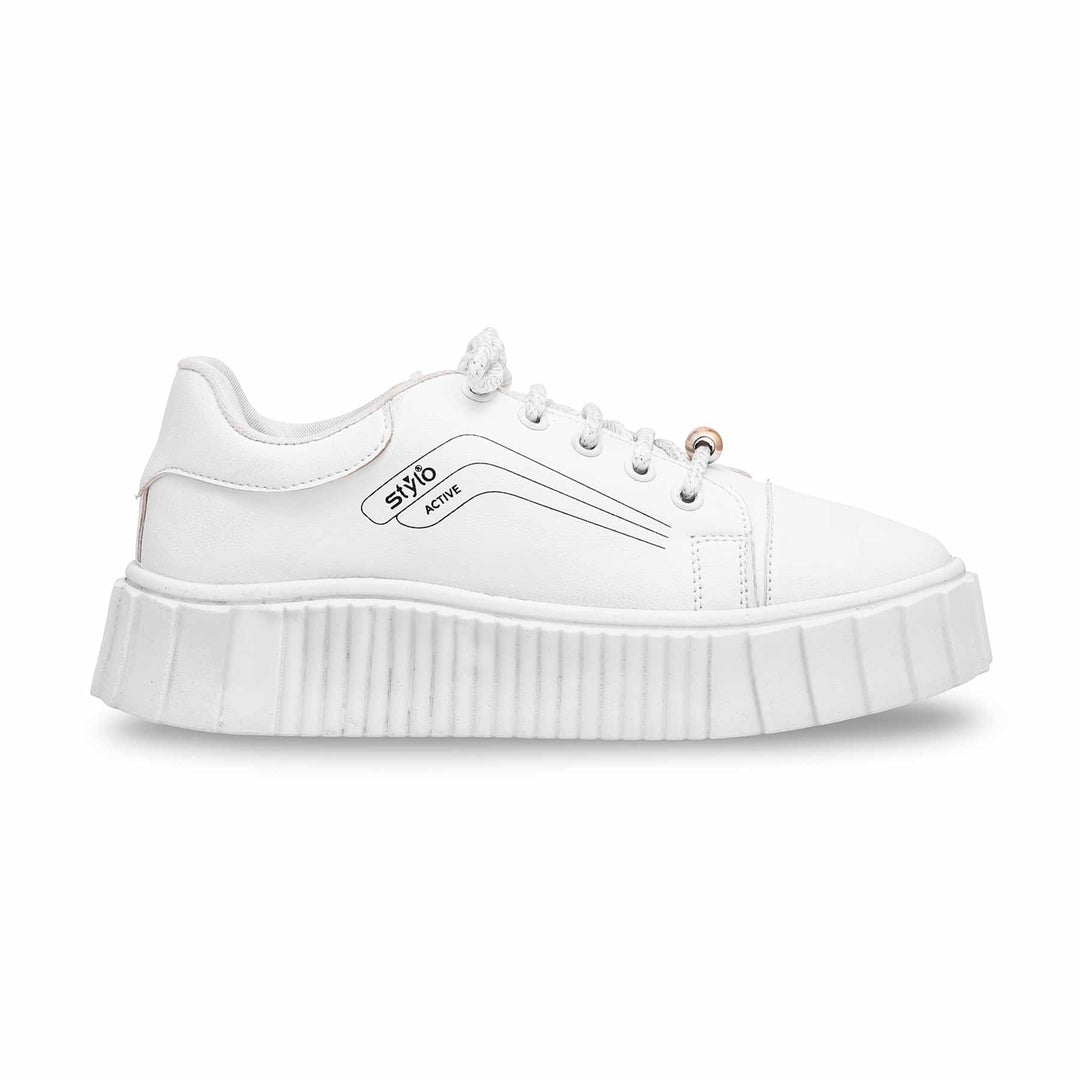 White Casual Sneaker For Women AT7377