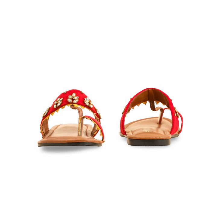 Red Casual Chappal CL1519
