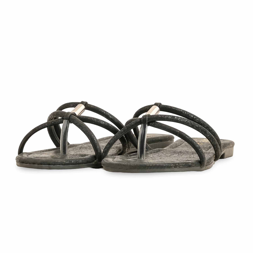 Black Casual Chappal For Ladies CL1701