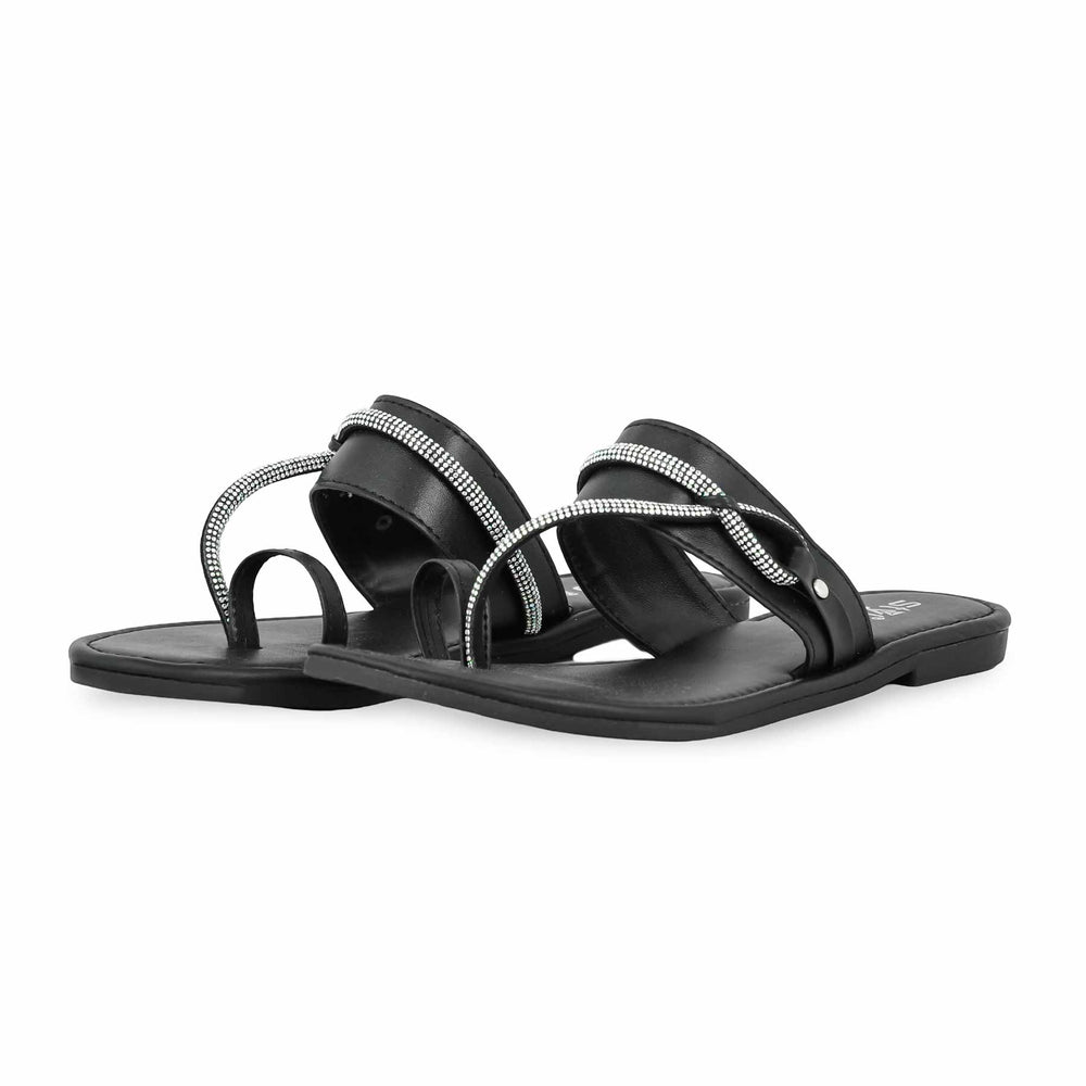 Black Casual Chappal CL1719