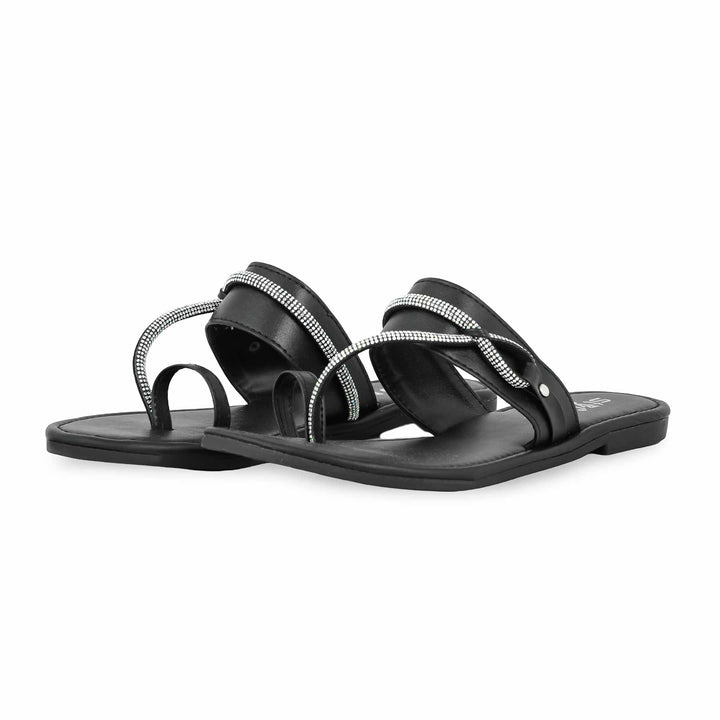 Black Casual Chappal CL1719