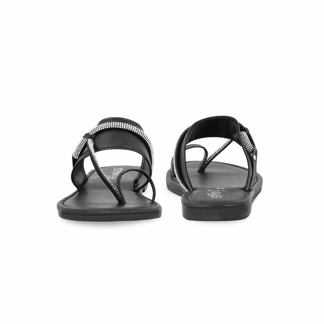 Black Casual Chappal CL1719
