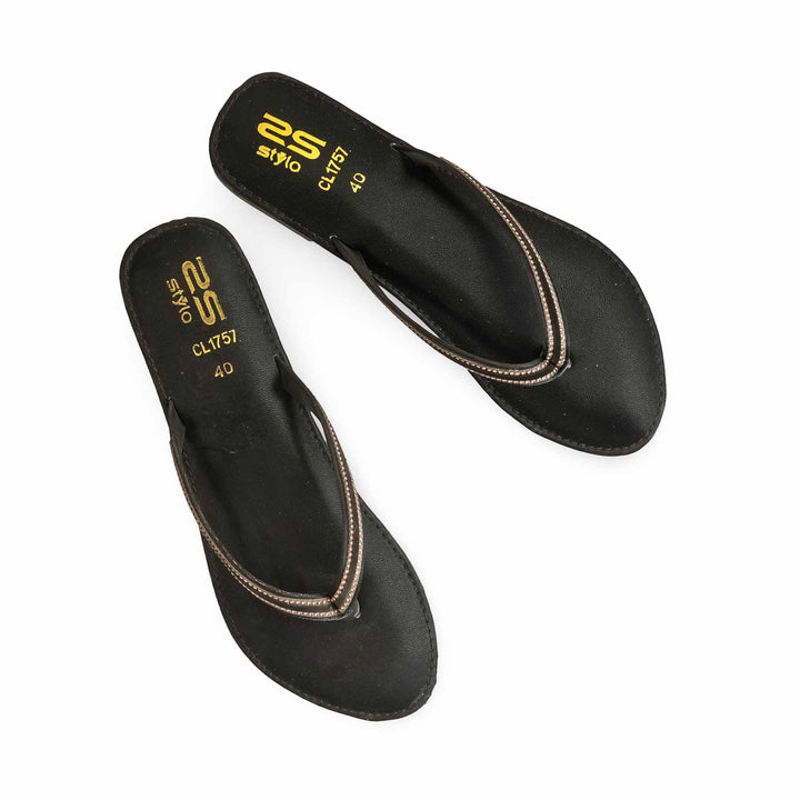Black Casual Chappal For Ladies CL1757