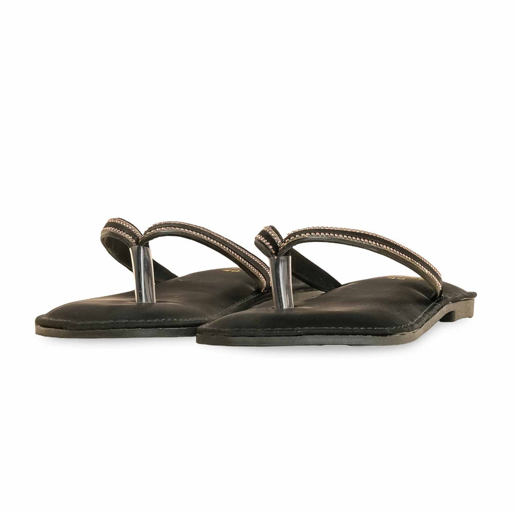 Black Casual Chappal For Ladies CL1757