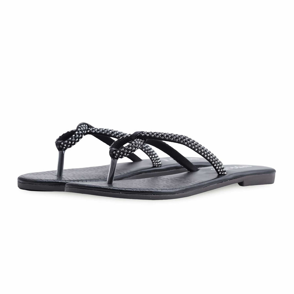 Black Casual Chappal CL1886