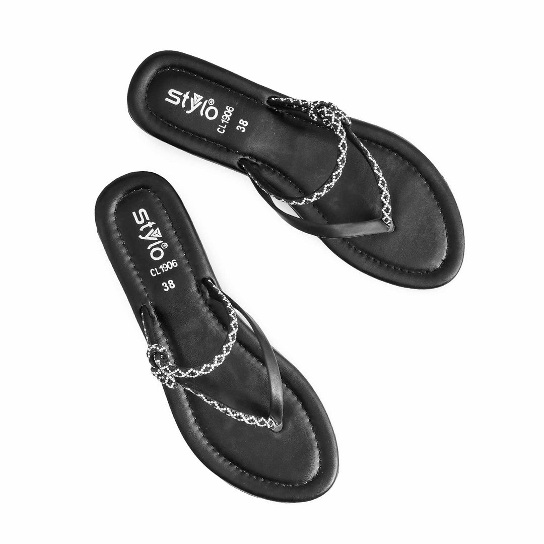 Black Casual Women Chappal CL1906
