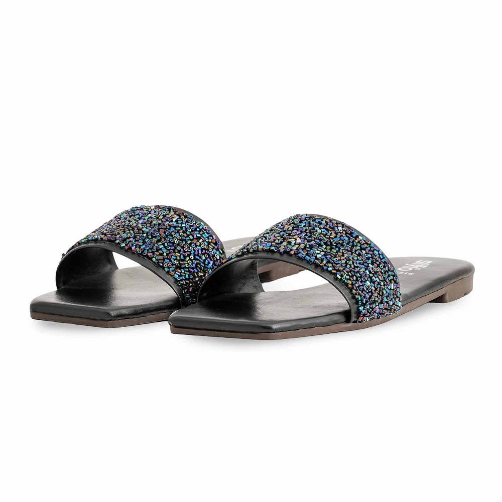 Black Casual Slipper For Ladies CL1916