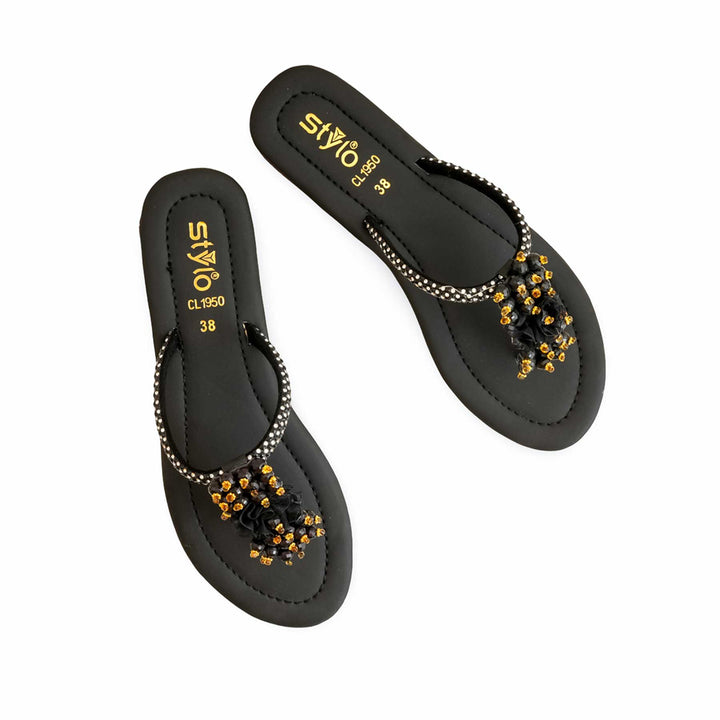 Black Casual Chappal For Women CL1950