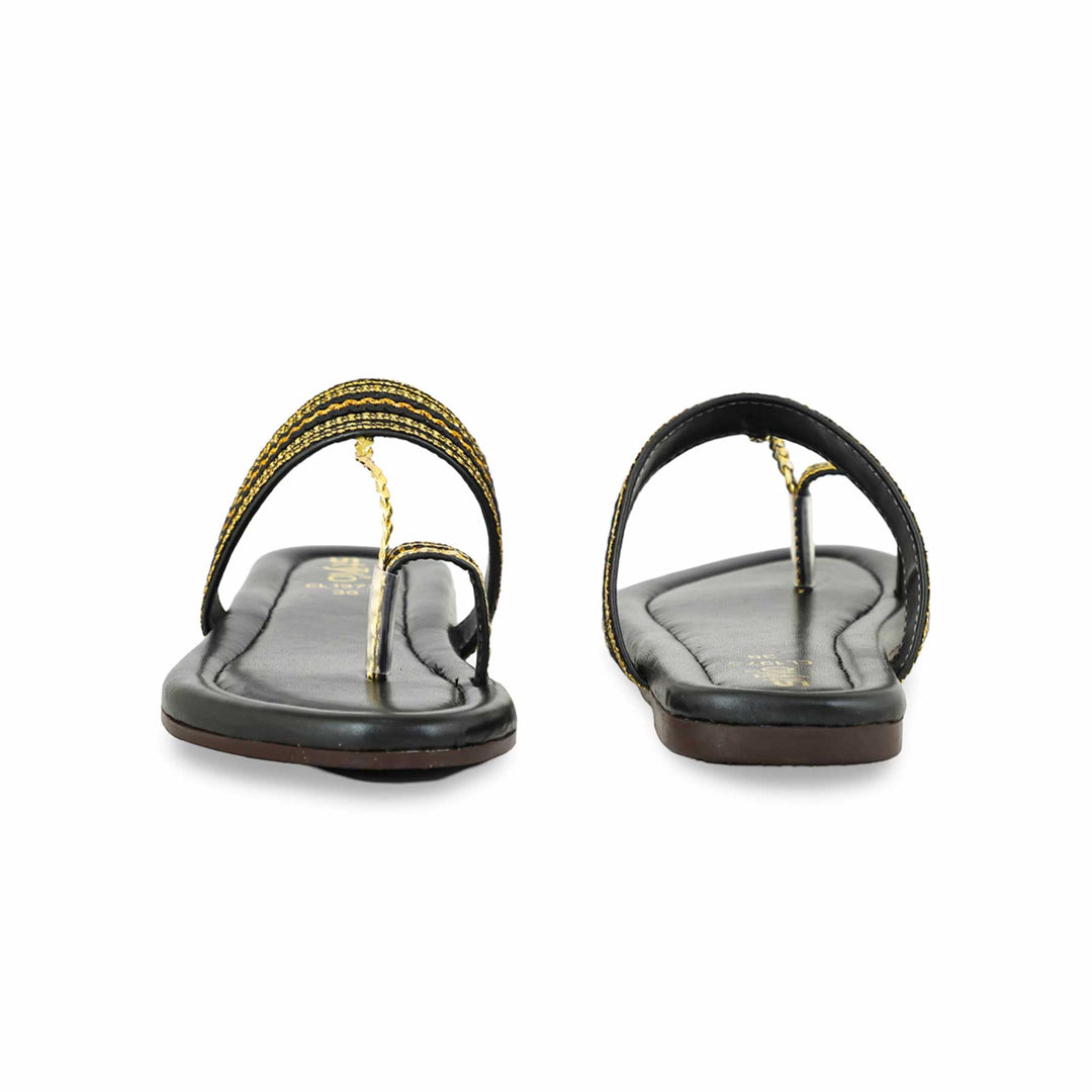 Black Casual Chappal For Ladies CL1975