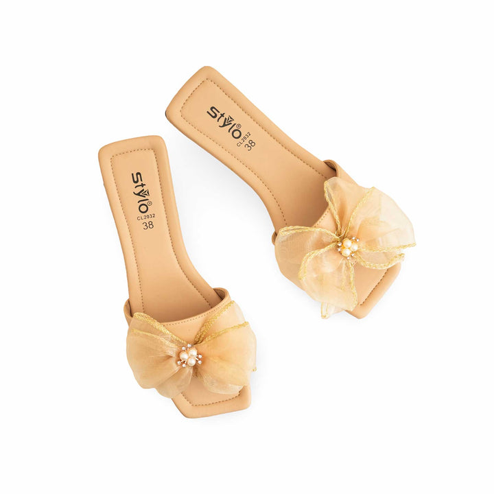 Beige Casual Slipper For Ladies Cl2032