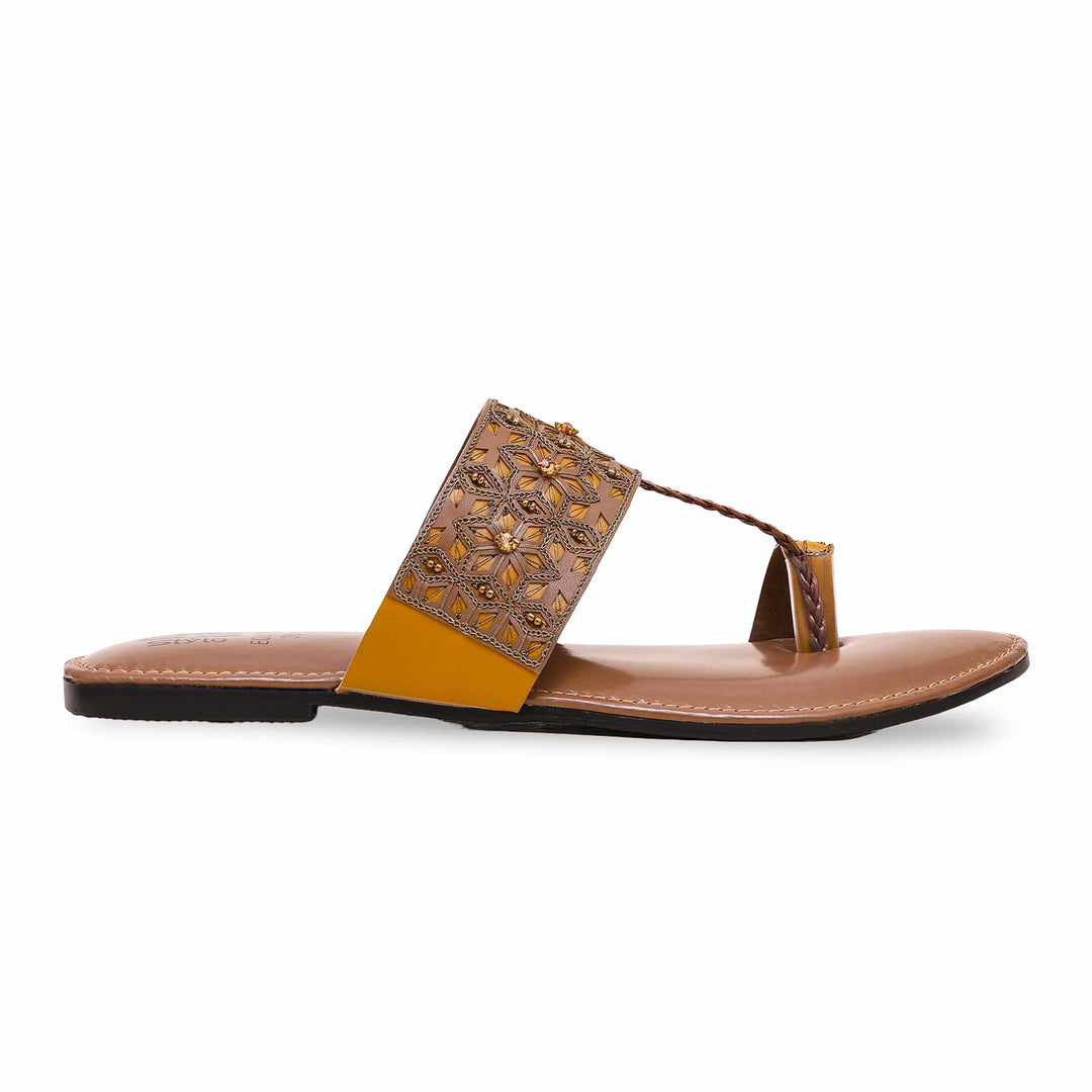 Brown Fancy Chappal EC0178