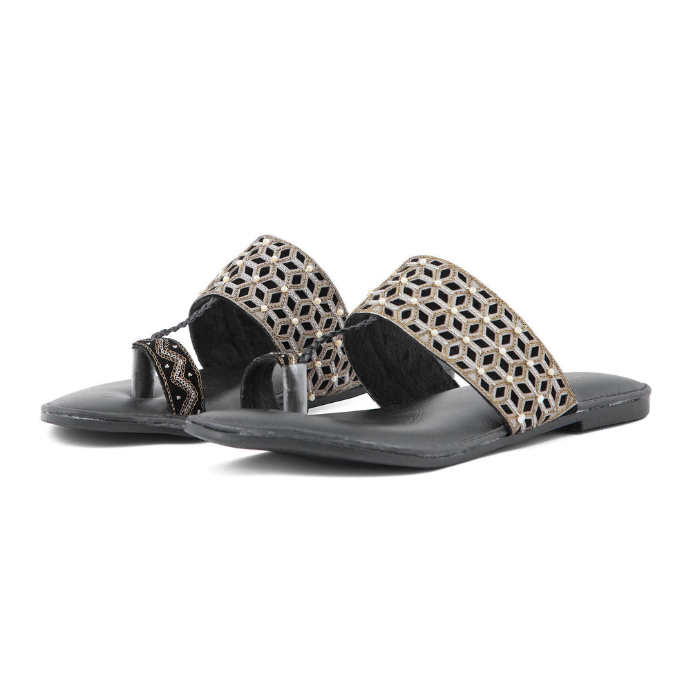 Black Ethnic Chappal EC0182