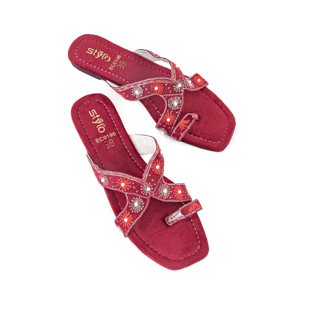 Maroon Ethnic Chappal EC0196