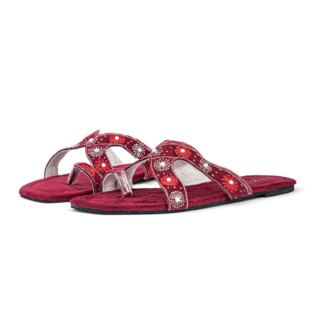 Maroon Ethnic Chappal EC0196