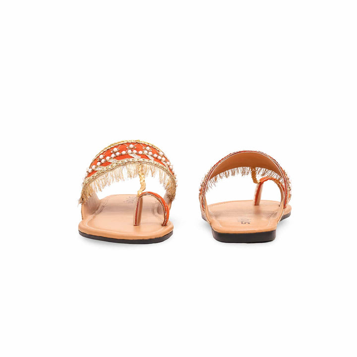 Orange Fancy Women Chappal EC0206