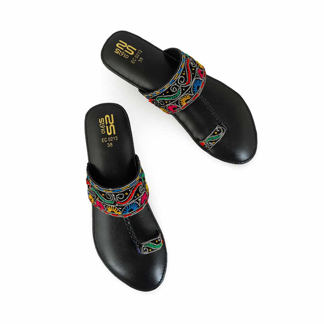 Black Fancy Chappal EC0213