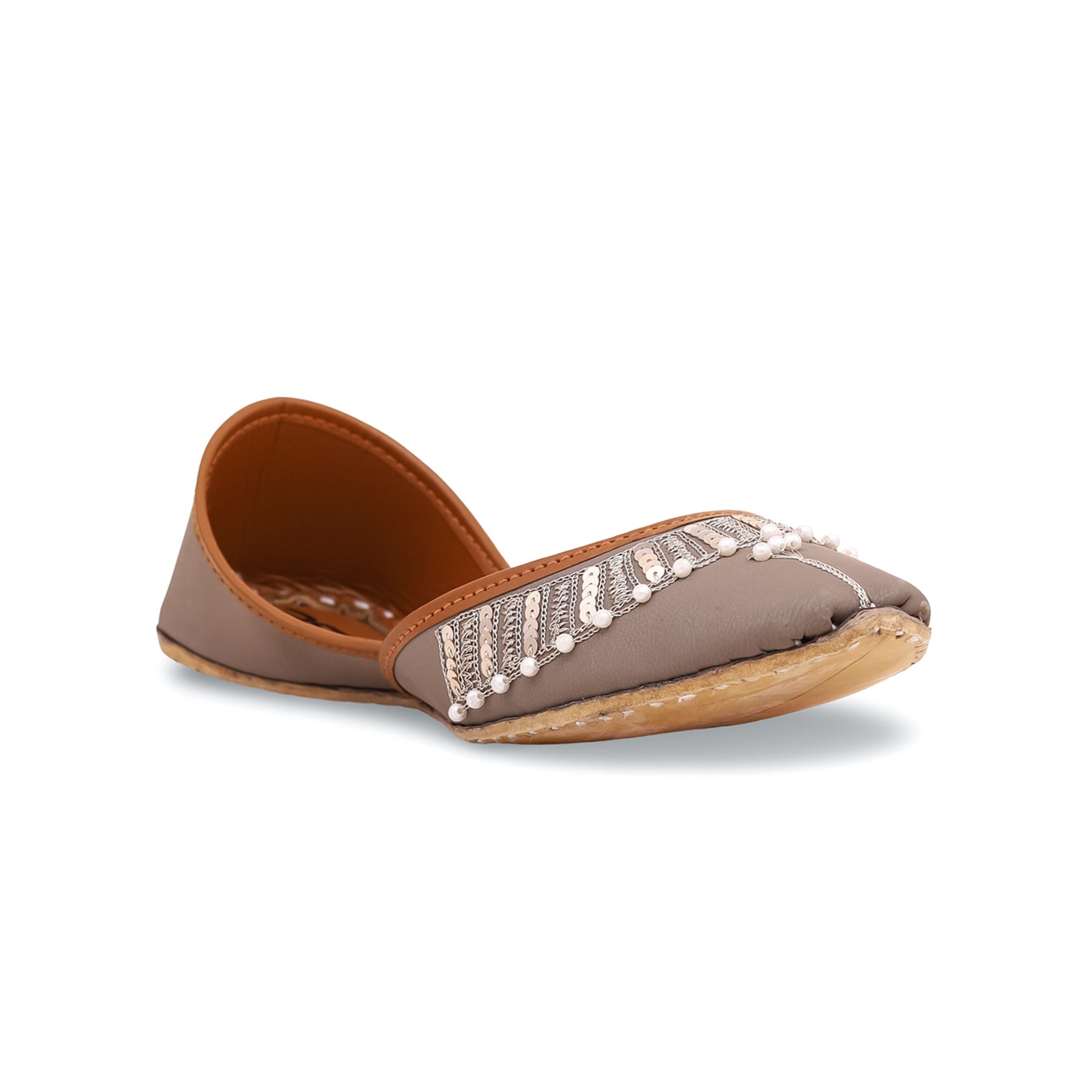 Beige Fancy Khusa, Slipper EC8386