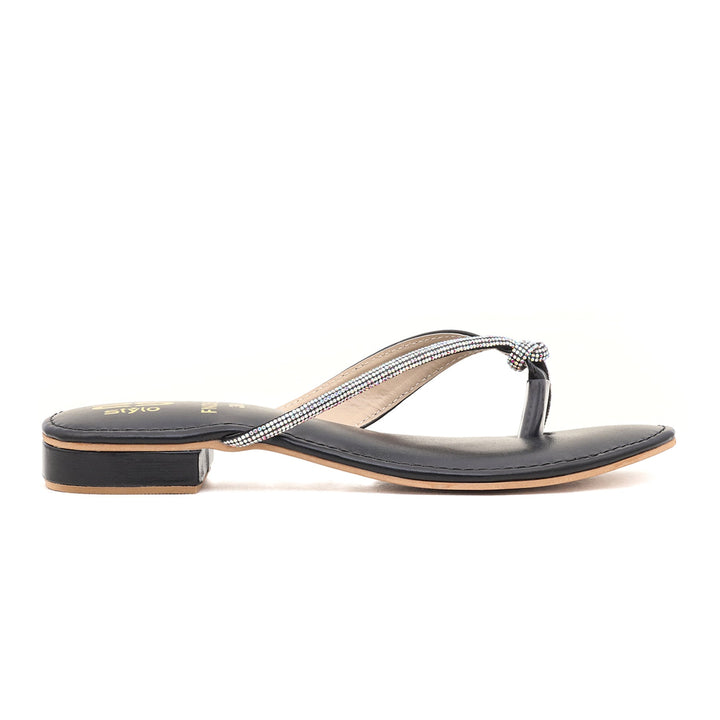 Black Fancy Chappal FN0596