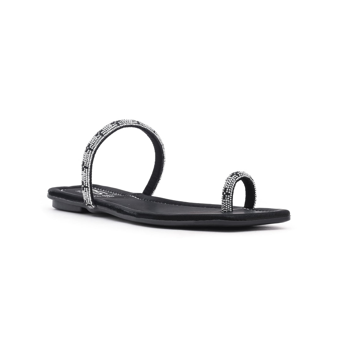 Black Fancy Chappal FN0668