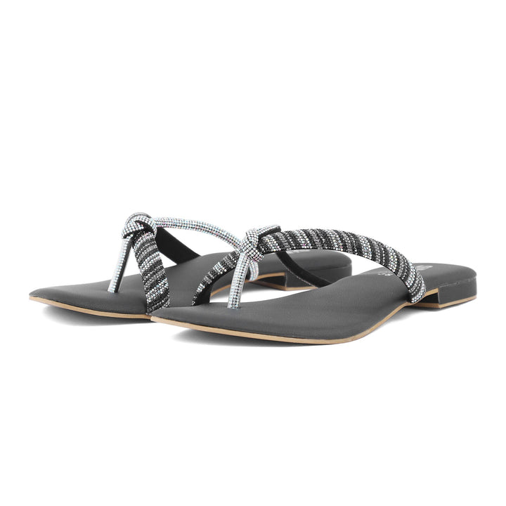 Black Fancy Chappal FN0736