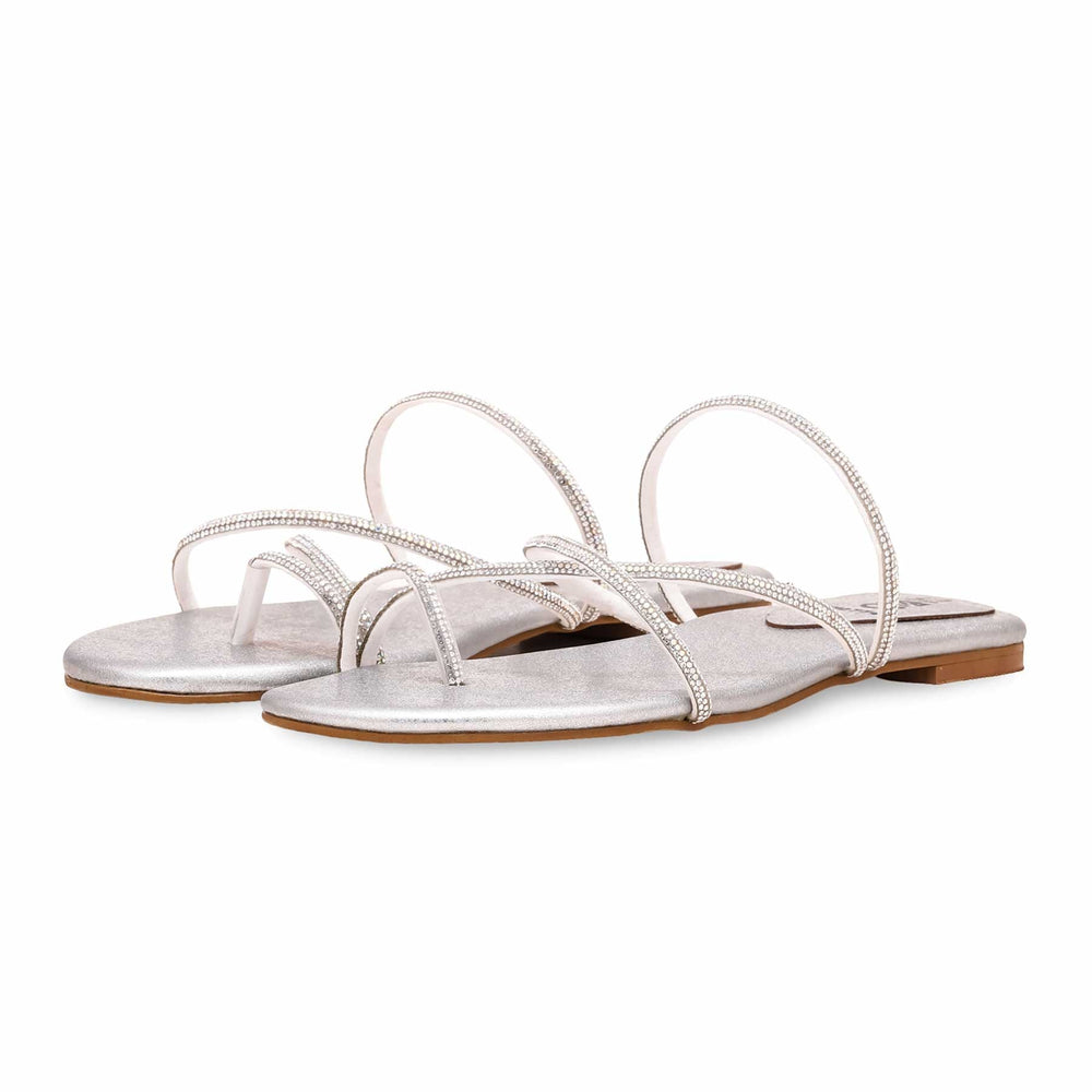 Silver Fancy Chappal FN0774