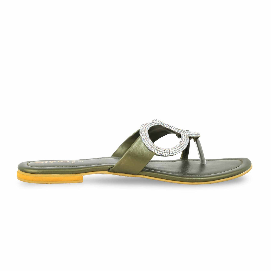 Olive Fancy Chappal FN0775