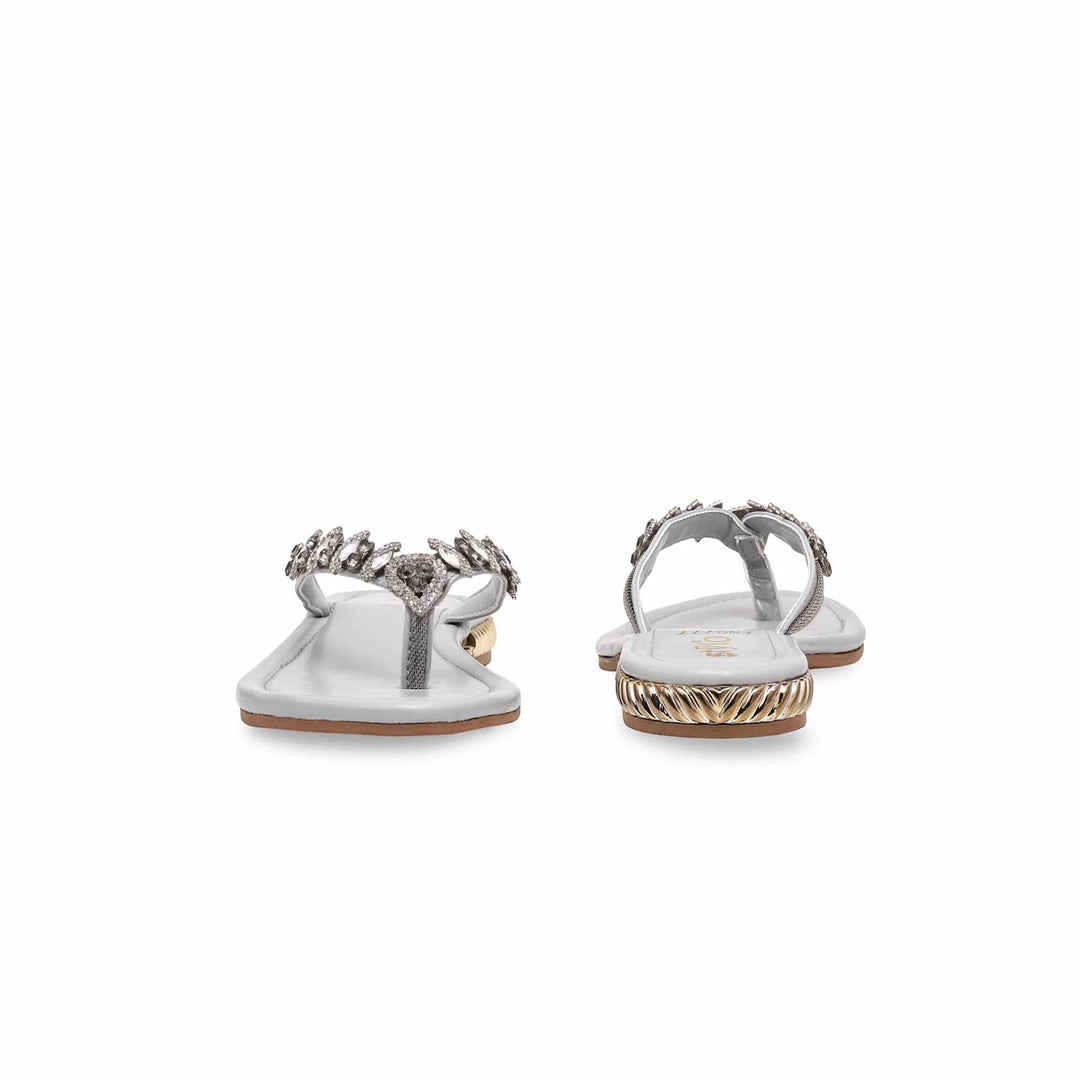 Grey Fancy Women Chappal FN0777