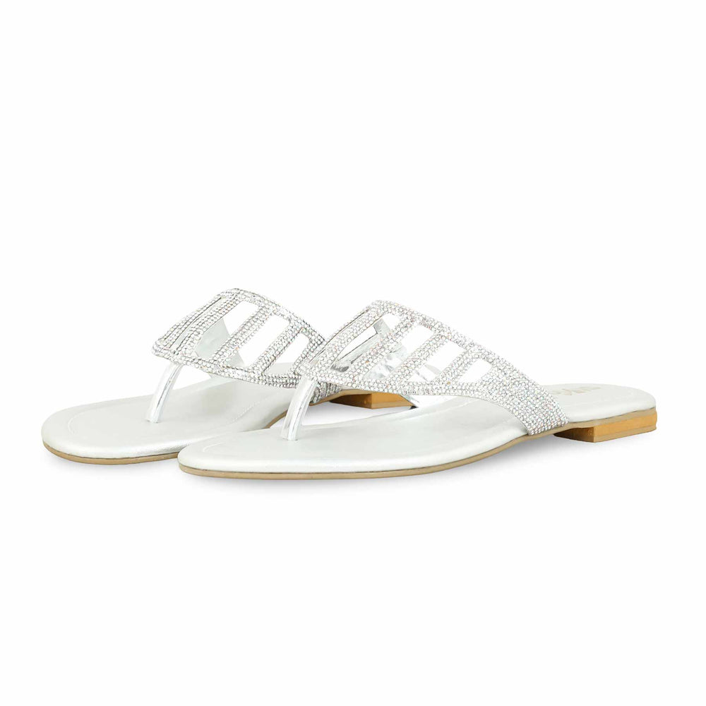 Silver Fancy Chappal FN0786