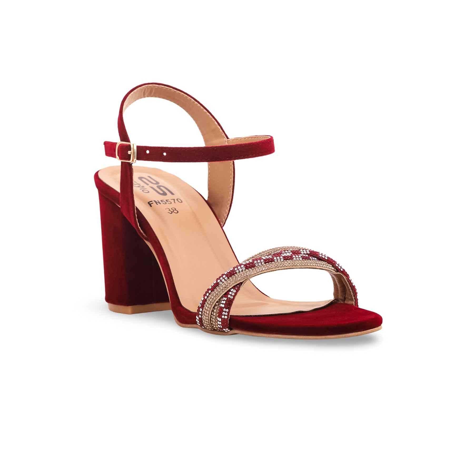 Maroon Fancy Sandals FN5570 Stylo Stylo Global