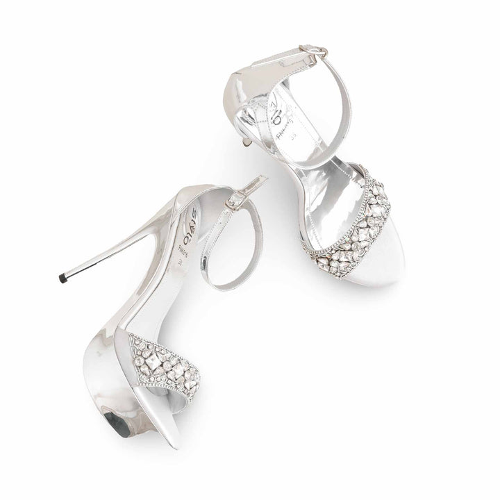 Silver Fancy Bridal Sandal FN6016