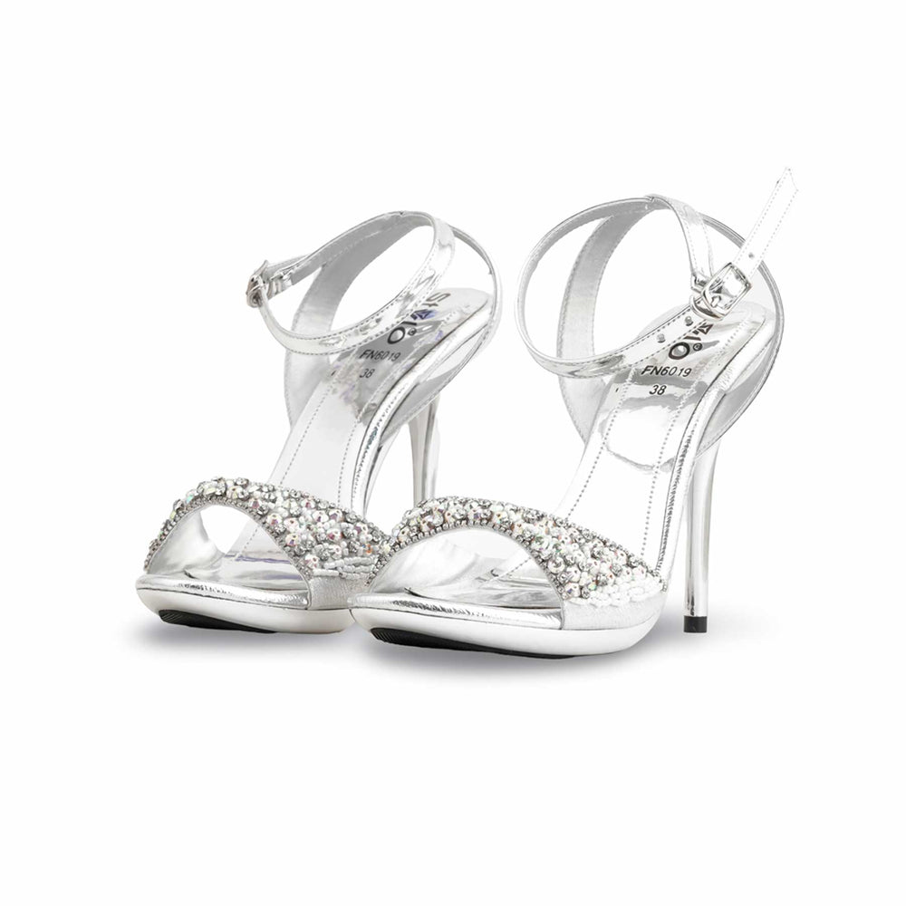 Silver Fancy Bridal Sandal FN6019