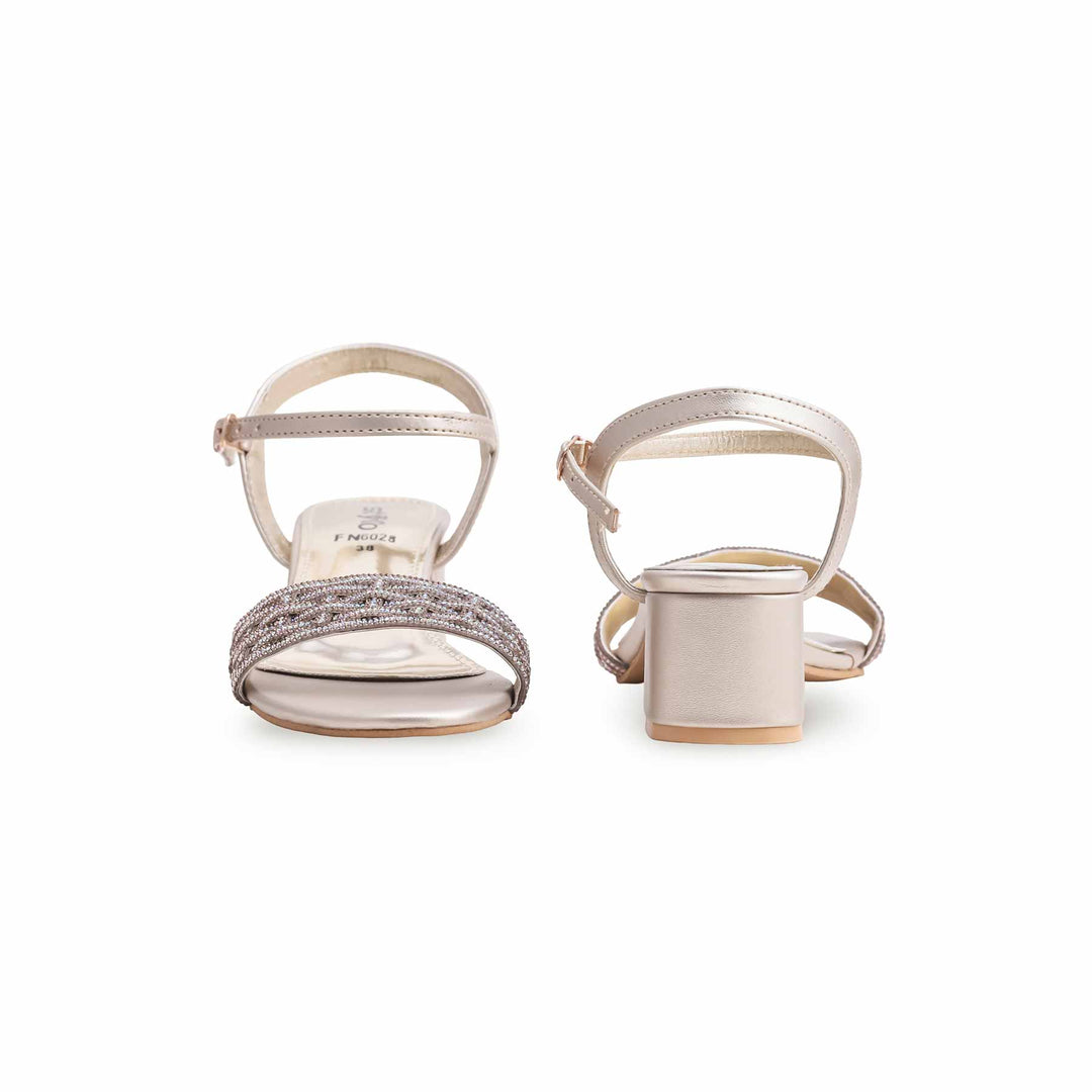 Golden Fancy Sandal for Women FN6028