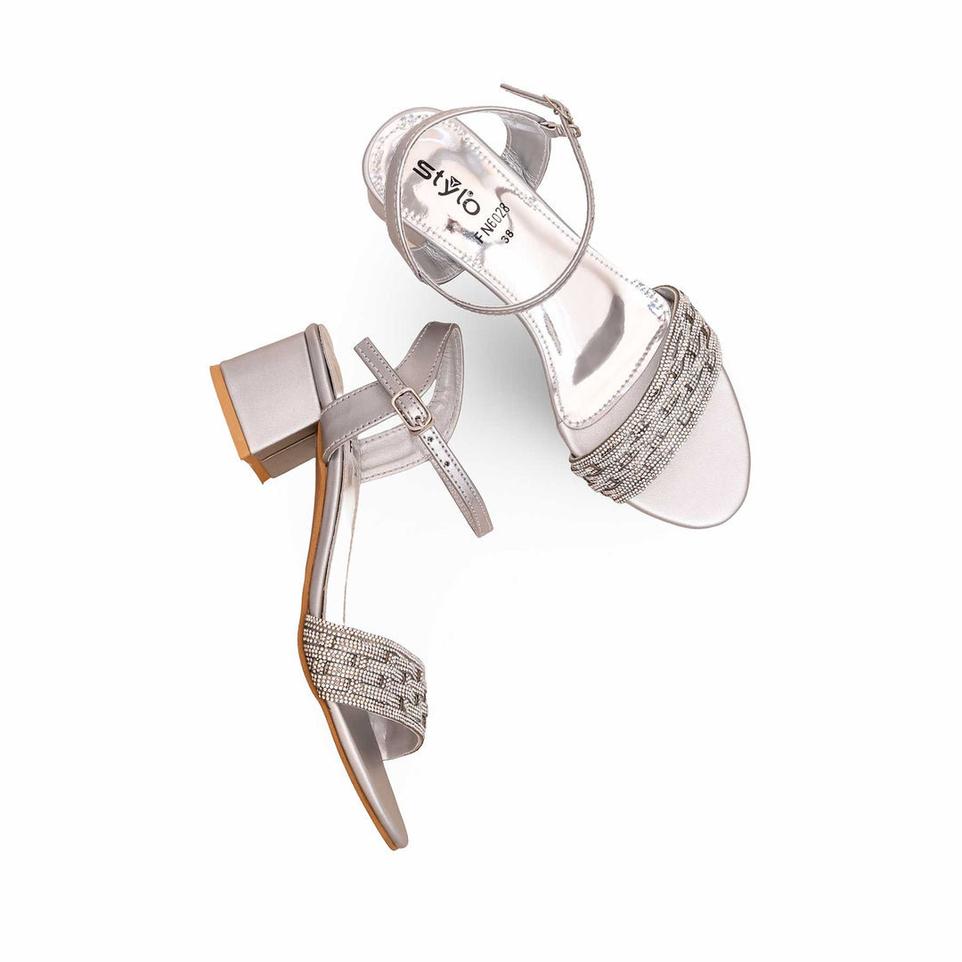 Silver Fancy Sandal FN6028