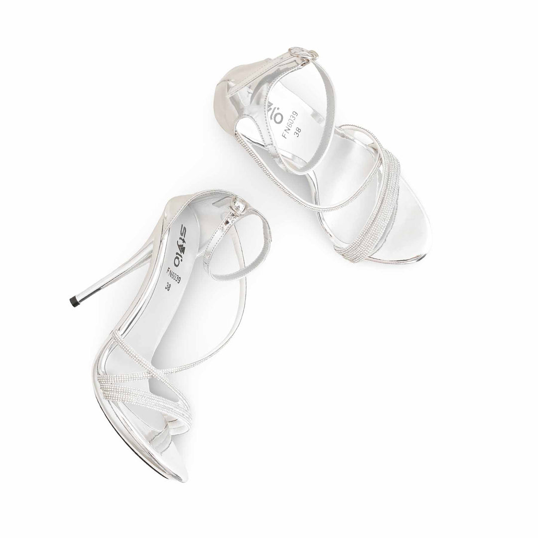Silver Fancy Bridal Sandal FN6039