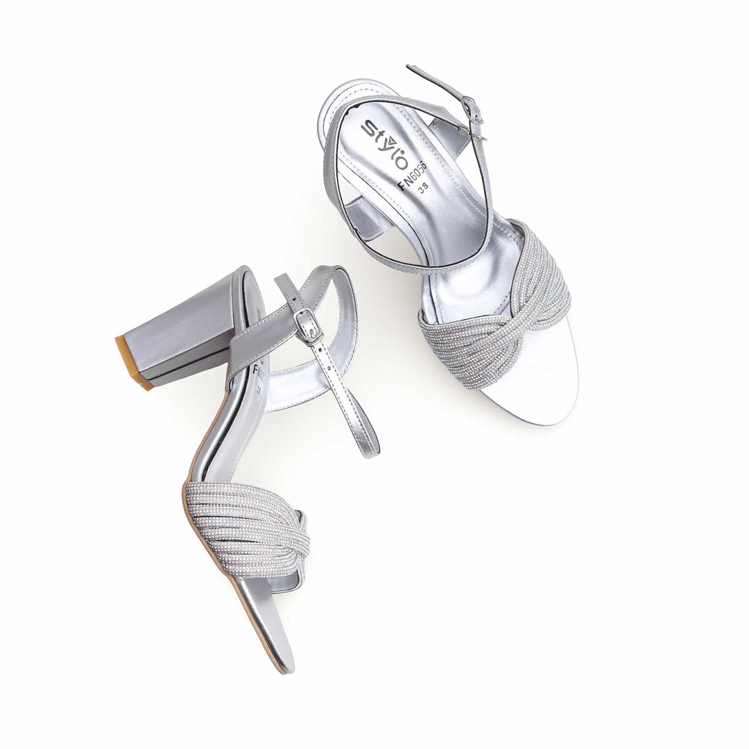 Silver Fancy Sandal FN6056
