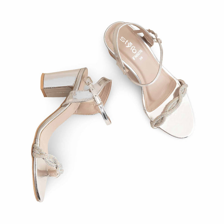 Silver Fancy Women Sandal FN6076