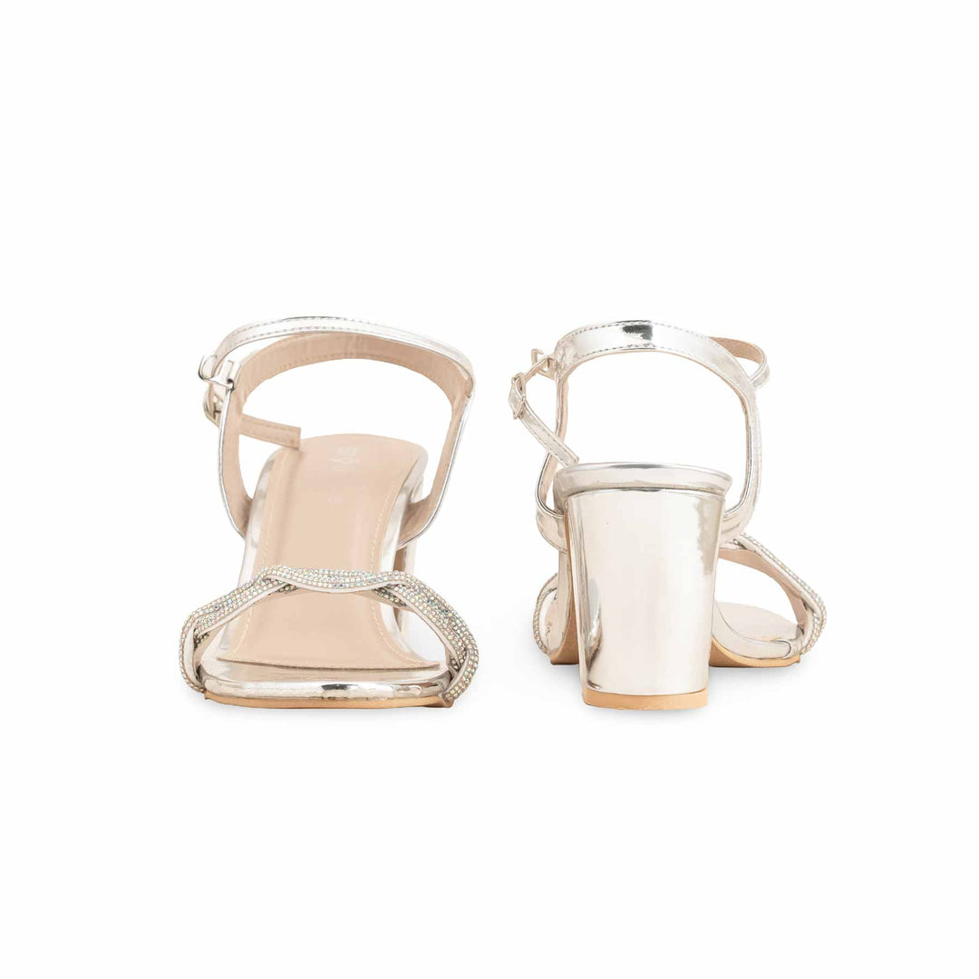 Silver Fancy Women Sandal FN6076