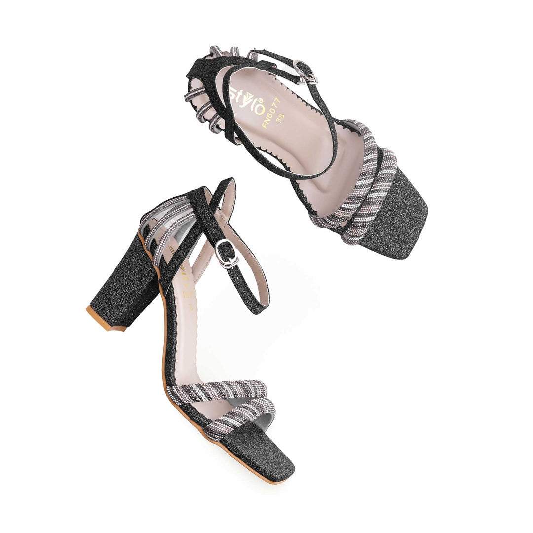 Black Fancy Sandal FN6077