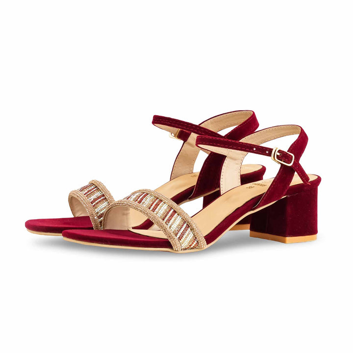 Maroon Fancy Sandal For Women FN6098