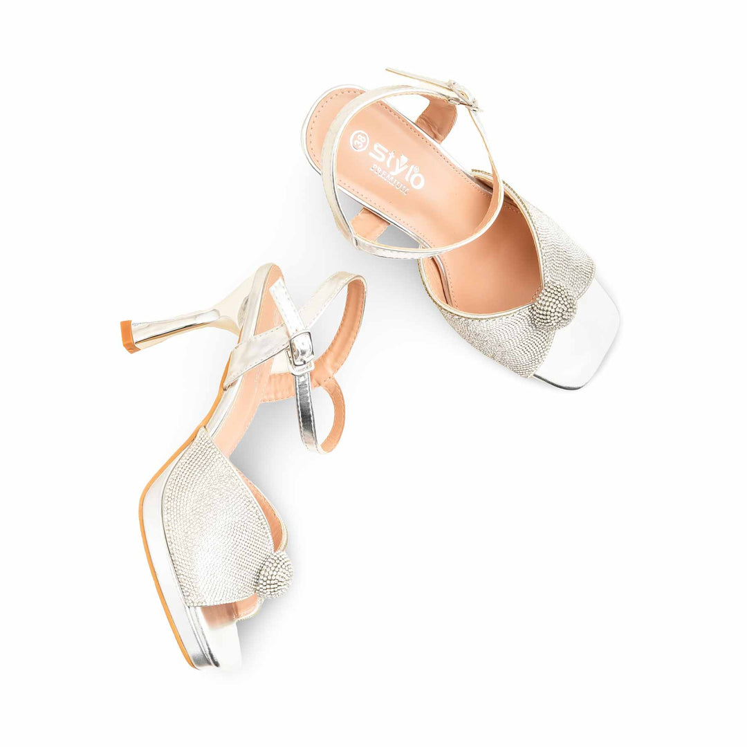 Silver Fancy Women Bridal Sandal FN6105