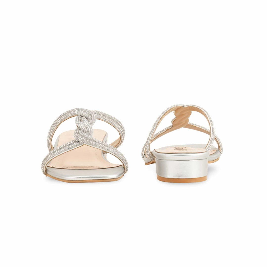 Silver Fancy Slipper For Women FN7912