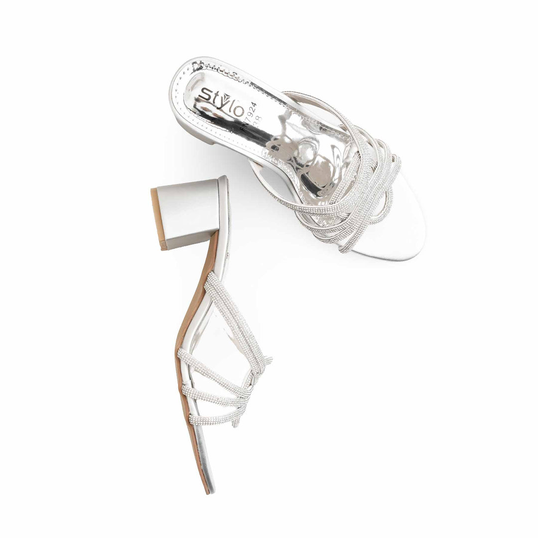 Silver Fancy Slipper For Women FN7924