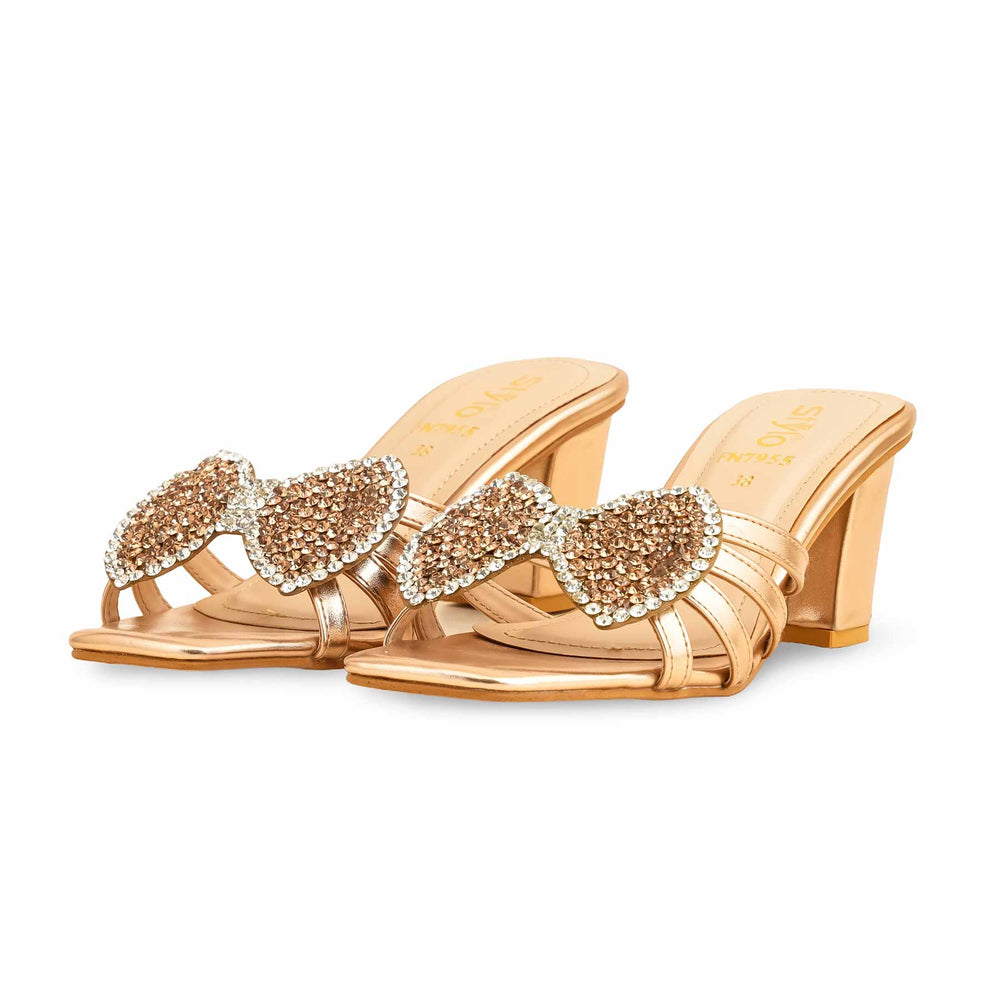 Peach Fancy Slipper For Ladies FN7955