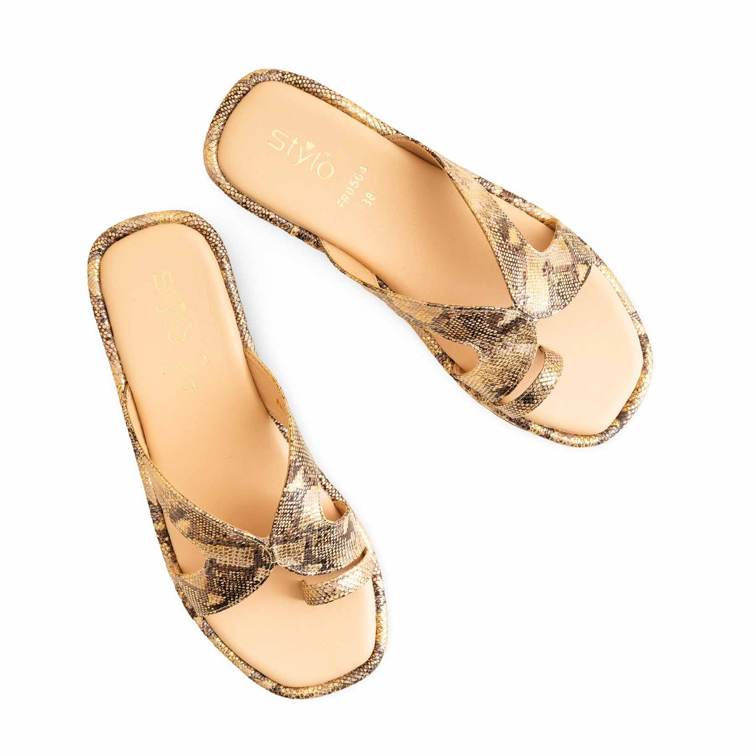 Beige Formal Chappal For Ladies FR0564