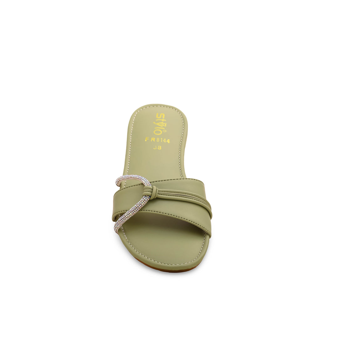 Olive Formal Slipper FR8144