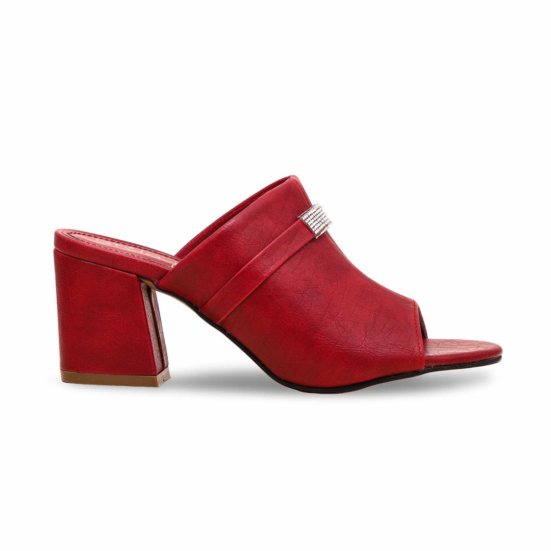 Red Formal Block Heel Slipper FR8271