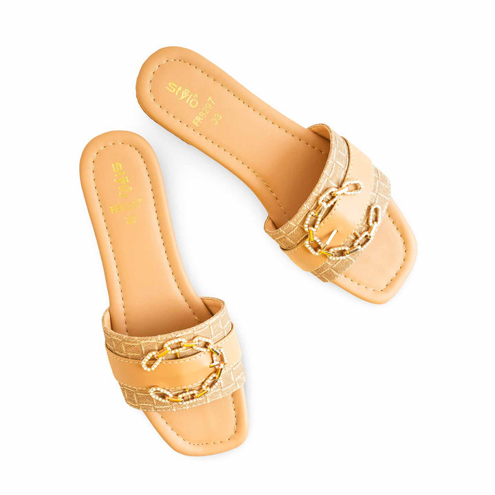 Beige Formal Slipper For Ladies FR8297